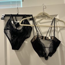For Love  Lemons SKIVVIES Lingerie Set Black Lace