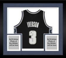 Framed Allen Iverson Georgetown Hoyas Signed Mitchell & Ness Swingman Jersey