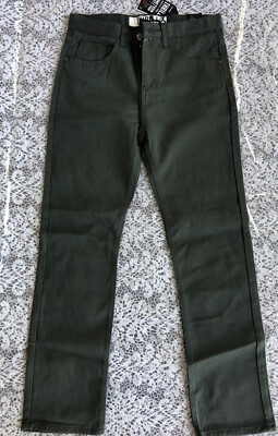 Unisex Thrills Nineteen Ninety Four Size 18 Green Olive  Denim Jeans