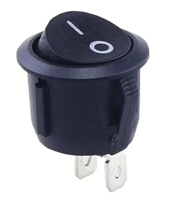 - SENZA MARCA//GENERICO - Interrupteur Rond 20mm 2 Contacts Noir 250V 6A On/Off Interrupteur 2PIN