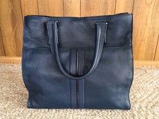 Tod's Large Leather Tote Bag Navy Blue
