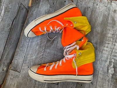 Vintage 70's converse allstar hi-top orange sneakers US sz 12