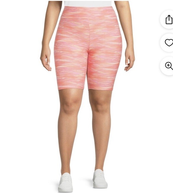Terra And Sky Womens Plus High Rise Orange Mango Bike Shorts Size 3X NEW