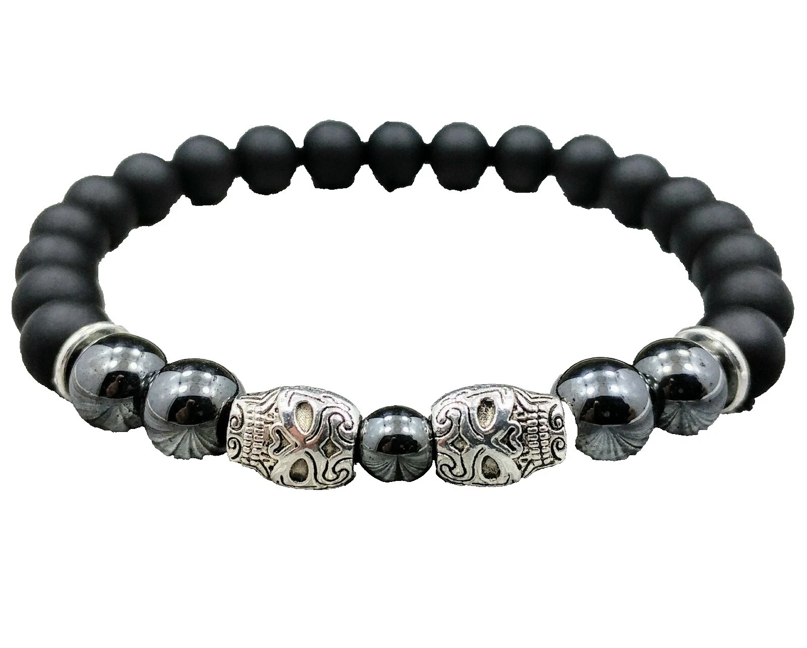 Ювелирные изделия для мужчин мужские черные гематитовые тибетские серебро