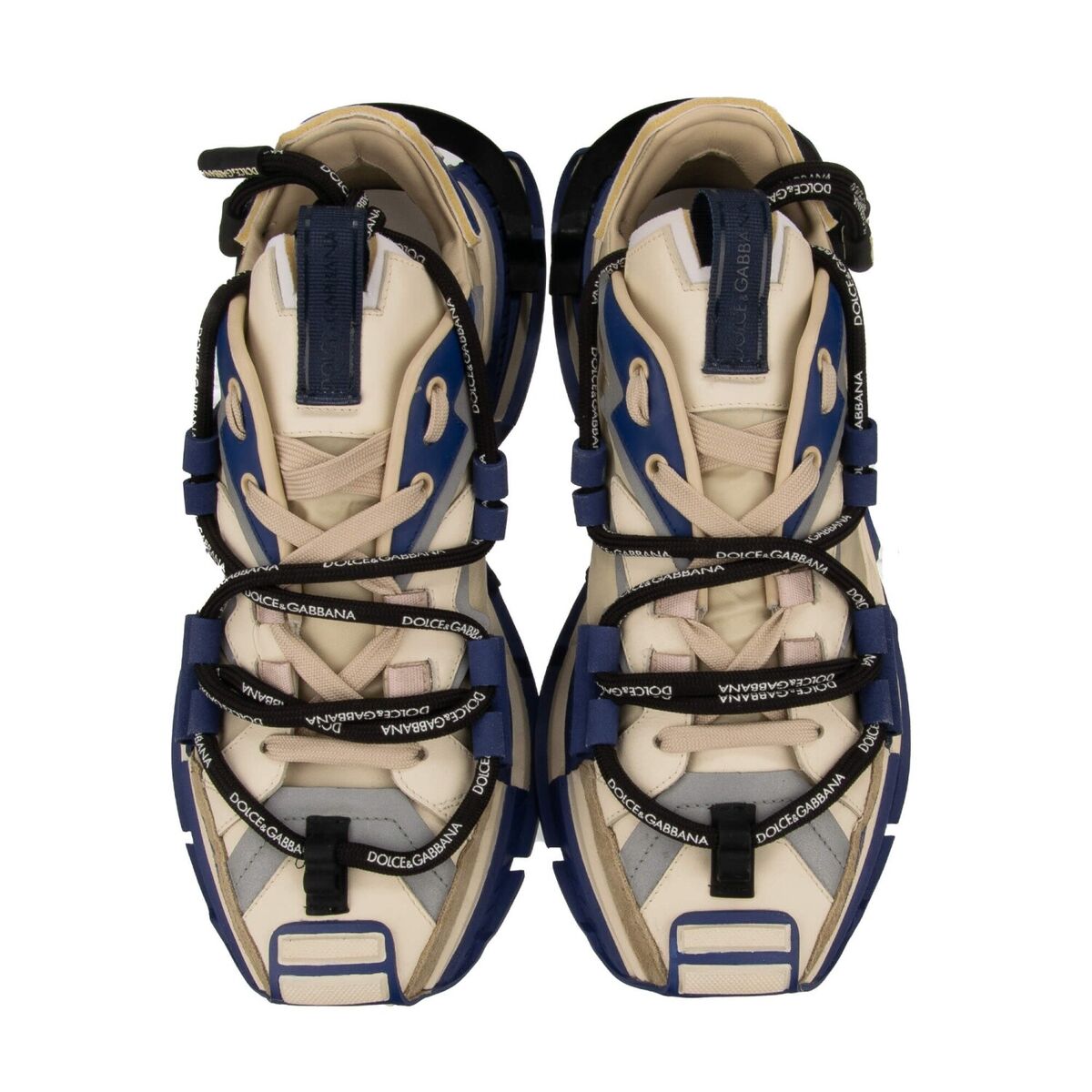 DOLCE & GABBANA DG Logo Sneaker Shoes SPACE Beige Blue 44 UK