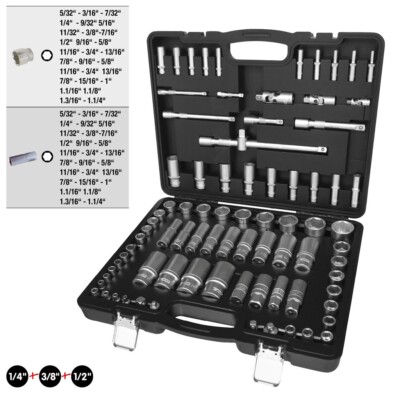 KS Tools 1/4''+3/8''+1/2'' Steckschlüssel-Satz, 82-tlg, Zollmaße