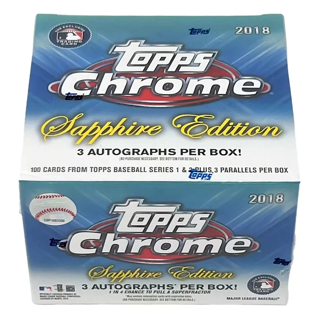2018 Topps Chrome Baseball Sapphire Hobby Box (Ohtani/Acuna/Devers Rookies)