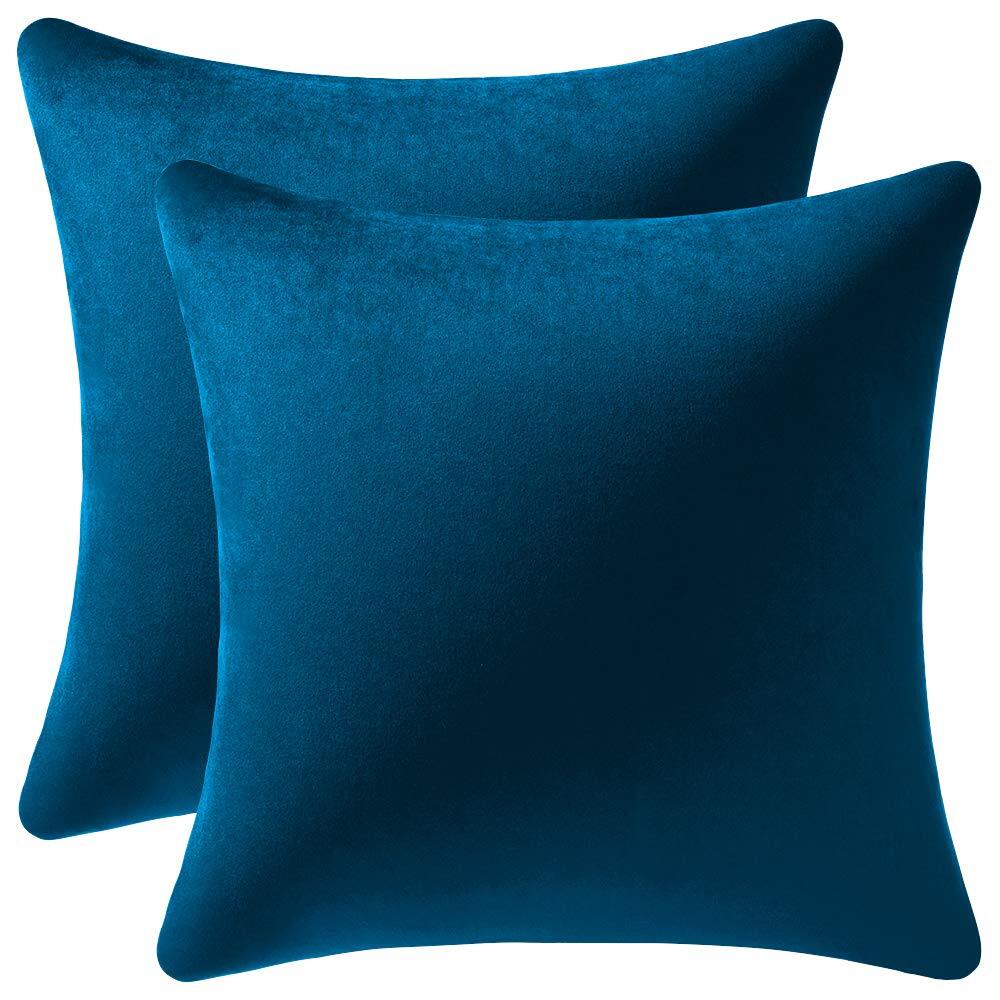 Midnight Blue Throw Pillow Covers Pack 24 x 24 Inch Cozy Soft