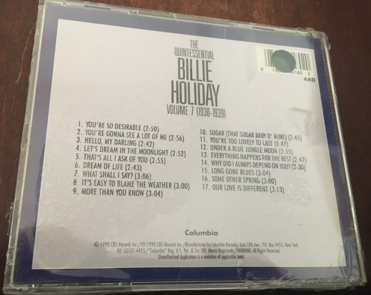 BILLIE HOLIDAY :Quintessential Billie Holiday,Vol.7-1938-1939-CD-sealed PROMO