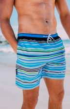 Guggen Mountain Mens Swimming Trunks Mesh Boardshorts Pockets Size M