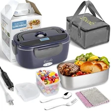Electric Lunch Box Food Heater Warmer 2 in 1 Portable Lunch Box for Car Truck...