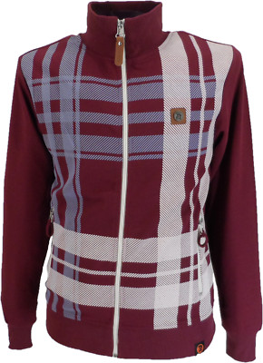 Trojan Herren Port Rot Oversize Kariert Retro Track Tops