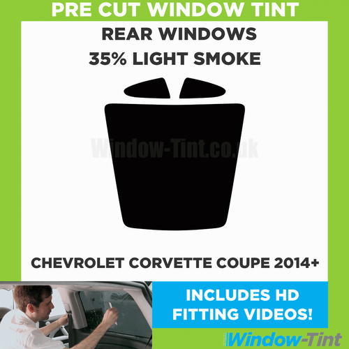 Pre Cut Window Tinting Film for Chevrolet Corvette Coupe 2014+ 35% Light Rear - Picture 2 of 10
