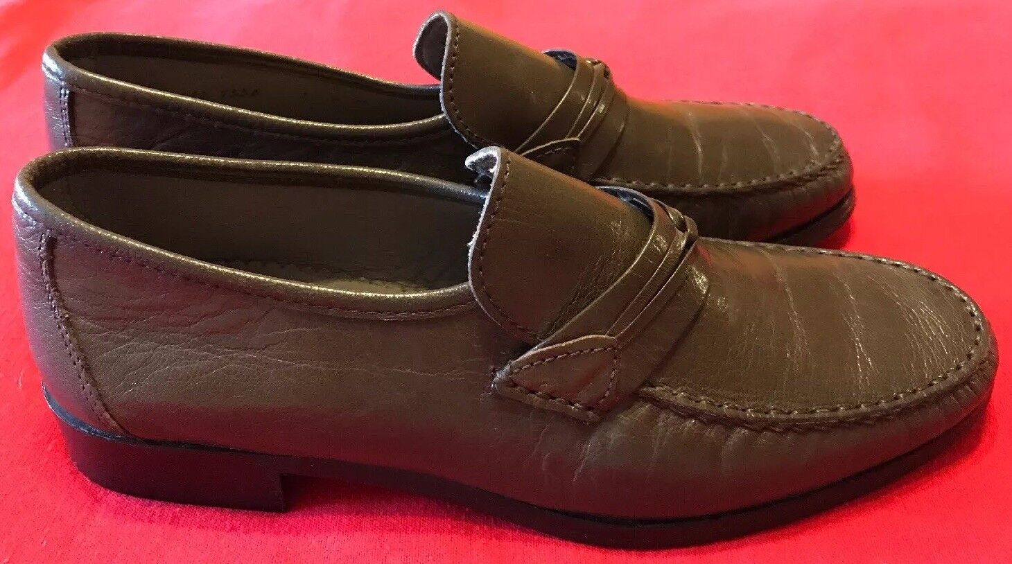 Vintage Over item handling ☆ Austin Manor Dress Free Shipping New Shoes Gray Loafers Leather It Slip On