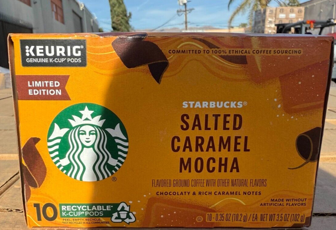 STARBUCKS Salted Caramel Mocha Coffee K-Cup Pods 40ct check Best By