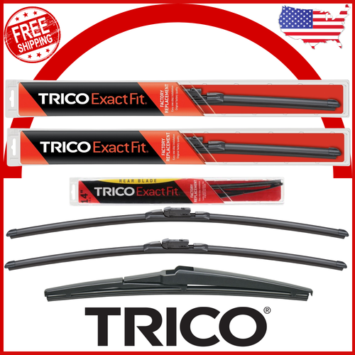 Windshield Wiper Blades Set 3 PCS Front 24" 18" Beam Rear 14" For Mazda