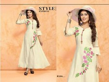 WOMEN RAYON EMBROIDERY WORK LONG KURTA