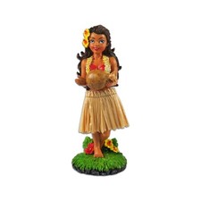Hawaiian Hula Girl with Hinu IPU Miniature Dashboard Doll from Maui, Hawaii