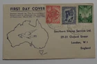 STAMPMART : AUSTRALIA 1946 WW II PEACE ISSUE FDC USED TO LONDON ENGLAND