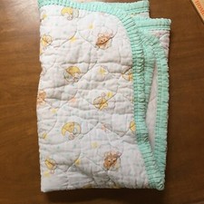 Handmade Baby Quilt. Cute Bears  Moons, 43  x33  a653