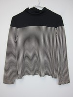 Boohoo Lily Striped Rib Fitted Polo Neck - Us 12 - Black - Boohoo Lily Striped Rib Fitted Polo Neck - Us 12 - Black -