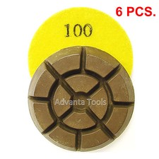 3” Dry Diamond Polishing Pad for Concrete Floor - 100 Grit / 6pcs