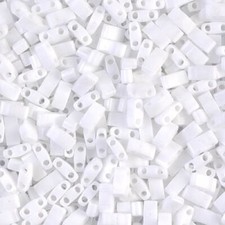 HTL-402, OPAQUE WHITE, 5g, Miyuki Half Tila, 2 hole, 5x2.3x1.9mm, ht15 