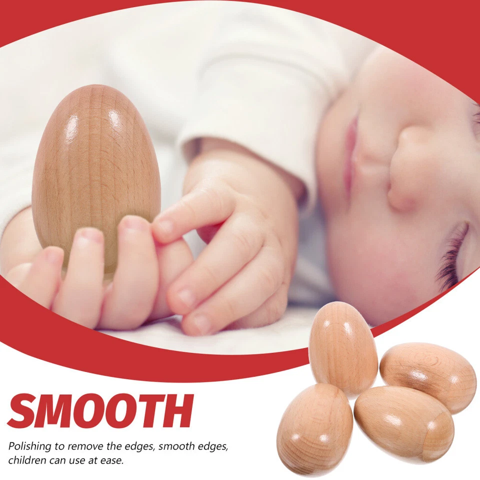 8 pcs Wood Eggs Shakers Wooden Egg Maracas Shakers Hand Percussion Instruments - Image 2 of 4