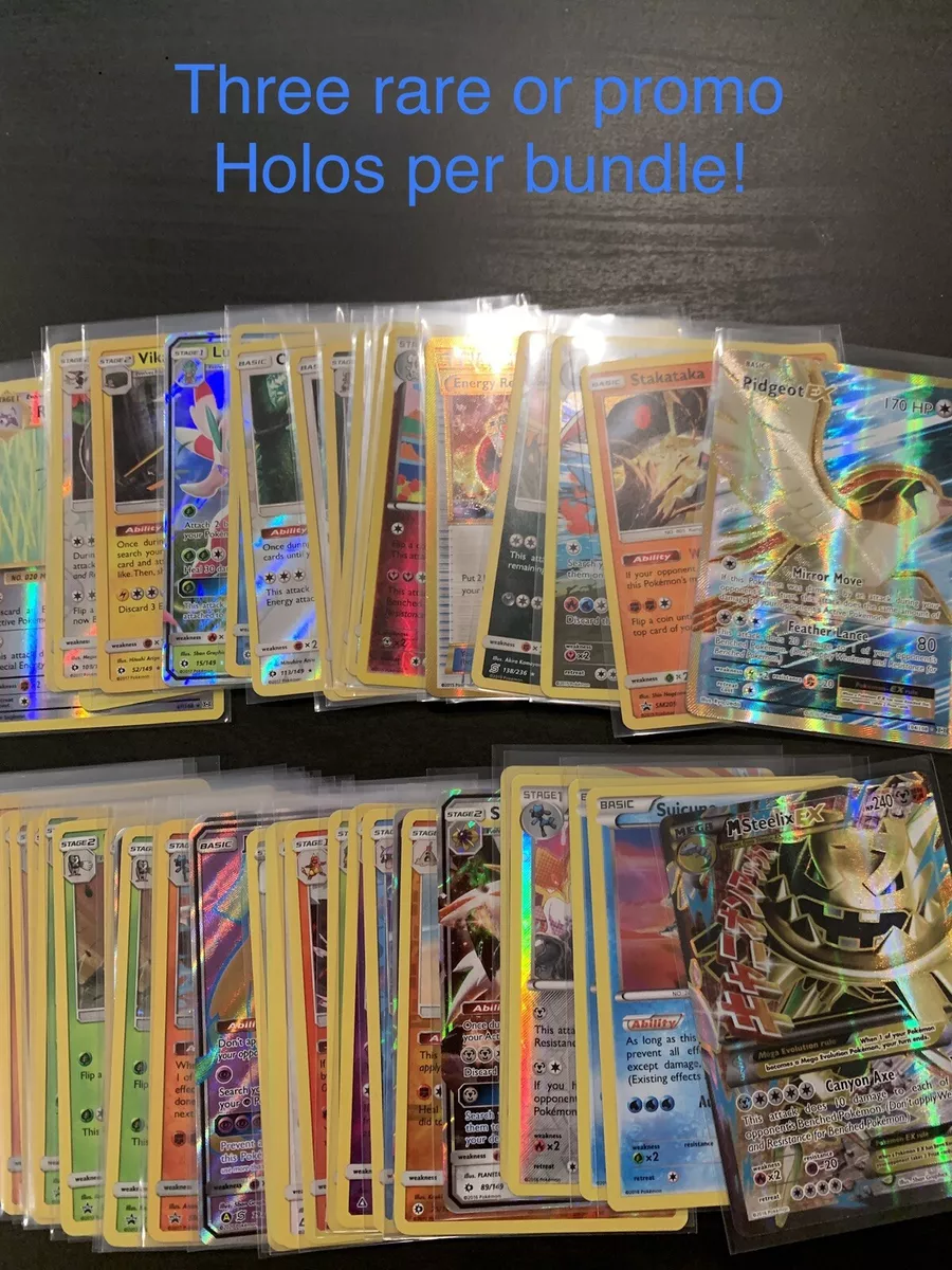 POKEMON CARDS 50 CARD LOT - COMMONS, UNCOMMONS, RARES!! + HOLOS - ALL NEW  M/NM