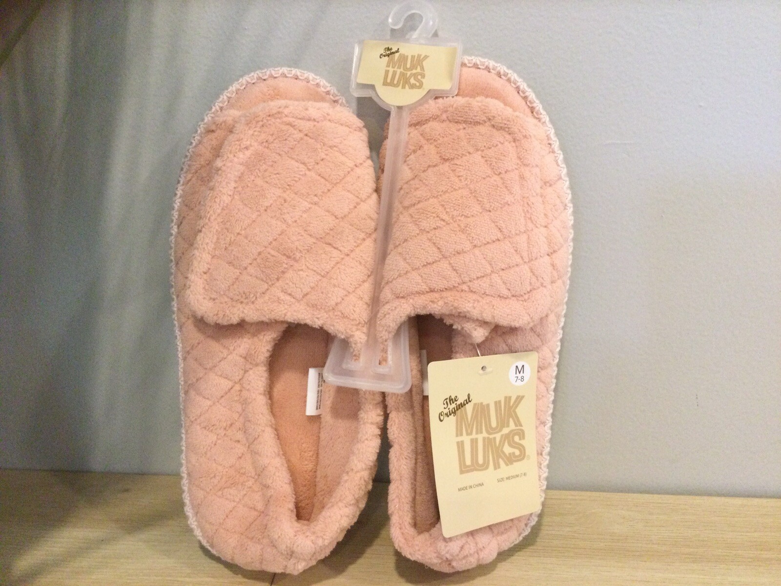 PANTOFOLA D’ORO The Original MUK LUKS Ho Pantofole ORO ROSA Micro Ciniglia Medium 7 8 Donna