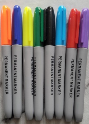 8 x Permanent Marker Stifte verschiedene Farben feine Kugelspitze Stift UK