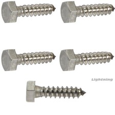 1/4 x 5" Lag Bolts Hex Head Stainless Steel Heavy Duty Wood Screws Qty 10
