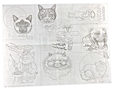 FC&A Iron On Transfer Pattern Siamese Tabby Persian Bulldog Bear Pig Grilling