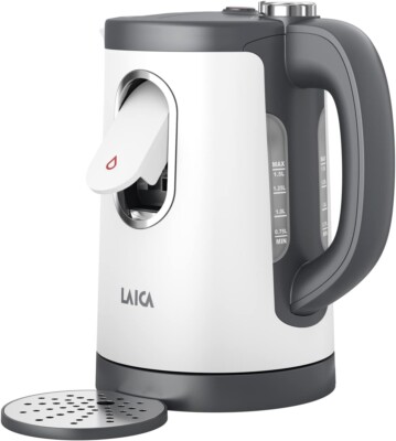 LAICA Dual Flo Wasserkocher - Eine Tasse schnell kochender Heißwasserspender - 1,5 l offen