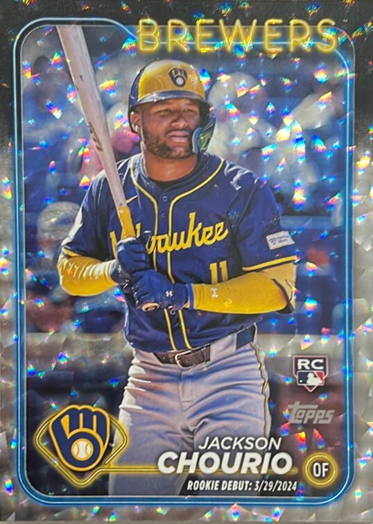 2024 Topps Update #US155 Jackson Chourio Silver Crackle Foilboard