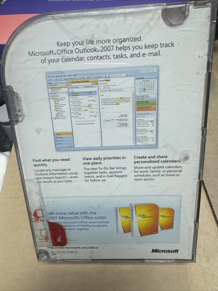 Microsoft Office Outlook 2007 Windows Original Software - New / Sealed - Image 2 of 3