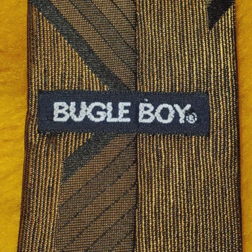 BUGLE BOY AÑOS 80 ~ CORBATA PARA HOMBRE ~ BRONCE, DORADO, NEGRO ~ POP AVANT GARDE NEW WAVE ~ 56" Foto 3 de 3