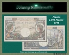 France 1.000 Francs 1944 UNC
