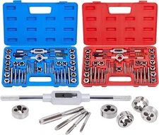 SAE & Metric Tap and Die Set 80pcs | SAE Thread Types: NC, NF, NPT | Tap Die Set