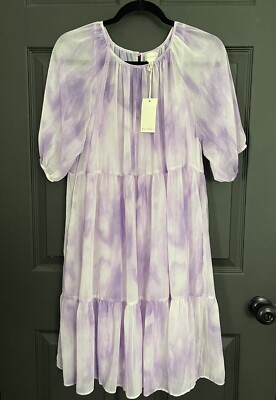 sachin and babi light blue dress MELLODAY Tiered Chiffon Short Dress Women's Size XS, Lavender, New With  Tags