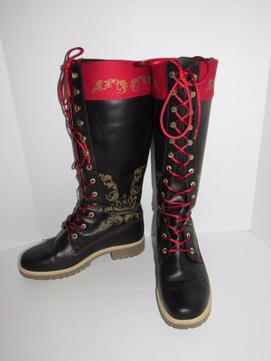 timberland black high boots