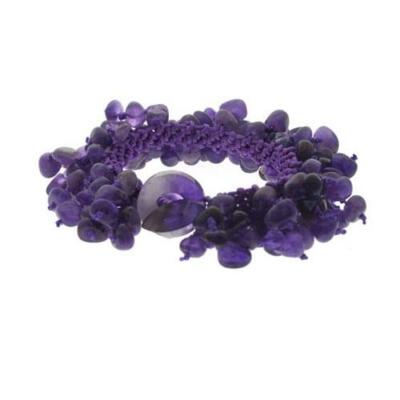Amethyst Chip Confetti Knebel Armband
