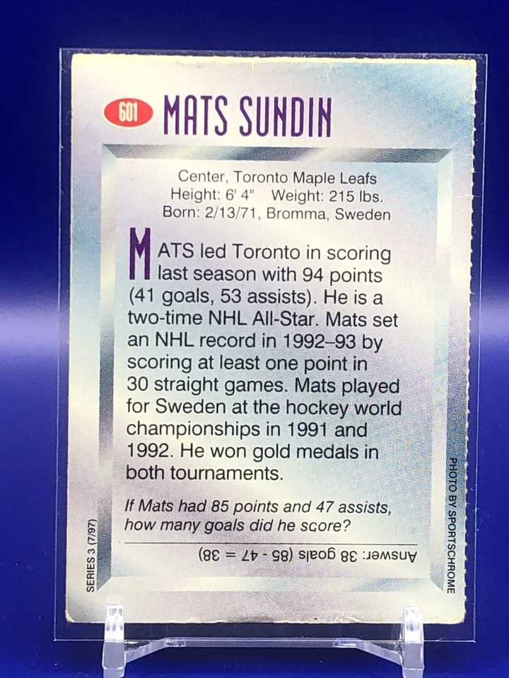 1997 Sports Illustrated for Kids #601 Mats Sundin - Image 2 of 2