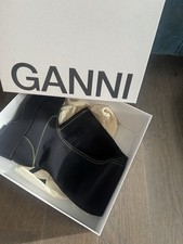 ganni boots 38 Black Over The Knee With Yellow Stitching