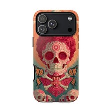 For iPhone / Galaxy / Pixel Day of the Dead Skull Pink Phone Case