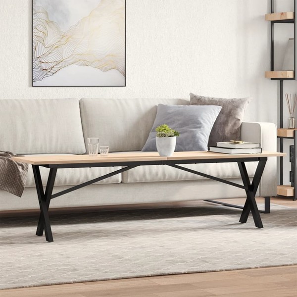 Couchtisch X-Gestell 160X40X45 Cm Massivholz Kiefer & Gusseisen-image