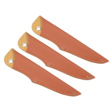 3Pcs 8" PU Leather Paring Knife Sheath Cover Sleeves for Kitchen, Brown