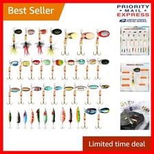 100 Pcs Metal Fishing Lures & Spinner Baits Kit with 4 Tackle Boxes – Perfect...