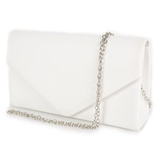 Pochette bianca a busta donna cerimonia clutch piccola borsa elegante borsetta
