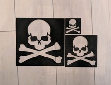  Skull And Crossbones - "Jolly Roger" Stencil Set - 3 Sizes - 3", 6" and 9"